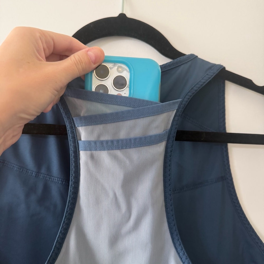Teal Fabletics High Neck Sports Bra Size XL - Picture 3 of 5